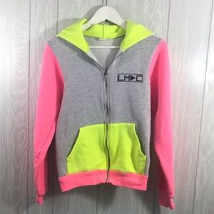 LHDC Press Play Hoodie Neon Zip Up Size XS